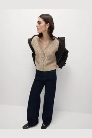 Marks & Spencer Womens Cotton Rich Knitted Slim Textured Waistcoat