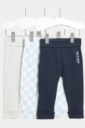 Marks & Spencer Boys 3pk Pure Cotton Leggings (0 Mths-3 Yrs)