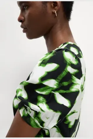 Marks & Spencer Womens Printed Puff Sleeve Blouse