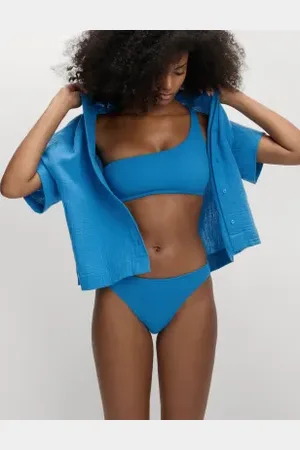 Marks & Spencer Womens Textured High Leg Bikini Bottoms