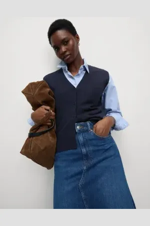 Marks & Spencer Womens Pure Merino Wool Knitted Waistcoat