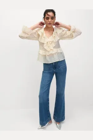 Marks & Spencer Womens V-Neck Frill Detail Blouse