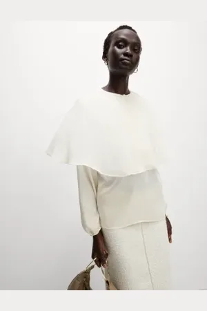 Marks & Spencer Womens Round Neck Cape Detail Blouse