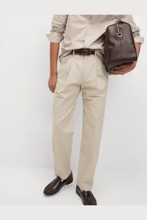 Marks & Spencer Mens Tapered Fit Twin Pleat Stretch Chinos