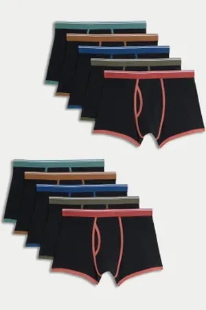 Marks & Spencer Mens 10pk Cotton Rich Cool & Fresh™ Trunks