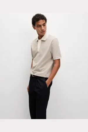 Marks & Spencer Mens Cotton Rich Textured Polo Shirt