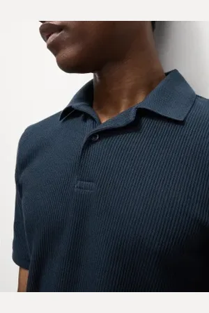 Marks & Spencer Mens Pure Cotton Textured Polo Shirt