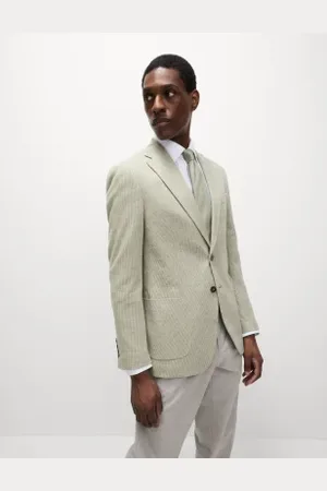 Marks & Spencer Mens Tailored Fit Cotton Rich Puppytooth Blazer