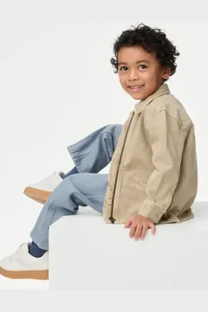 Marks & Spencer Boys Pure Cotton Collared Jacket (2-16 Yrs)