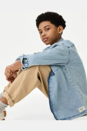 Marks & Spencer Boys Denim Zip Shirt (2-16 Yrs)