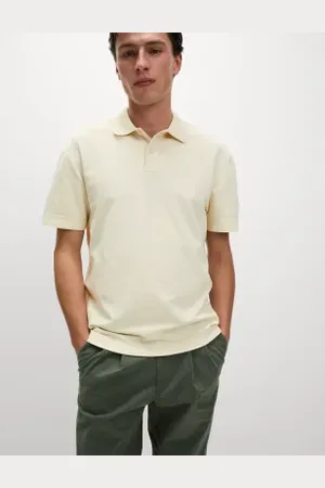 Marks & Spencer Mens Relaxed Fit Pure Cotton Garment Dyed Polo Shirt