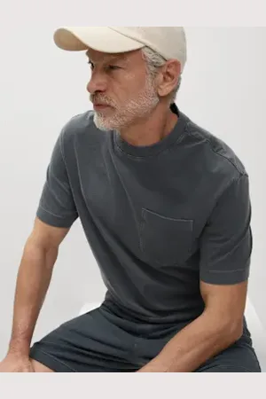 Marks & Spencer Mens Pure Cotton Garment Dyed T-Shirt