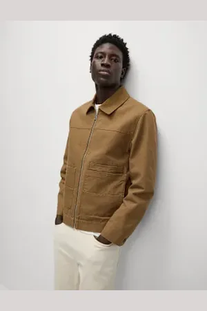 Marks & Spencer Mens Cotton Rich Canvas Harrington Jacket