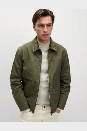 Marks & Spencer Mens Cotton Rich Canvas Harrington Jacket