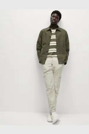 Marks & Spencer Mens Slim Fit Stretch Cuffed Cargo Trousers