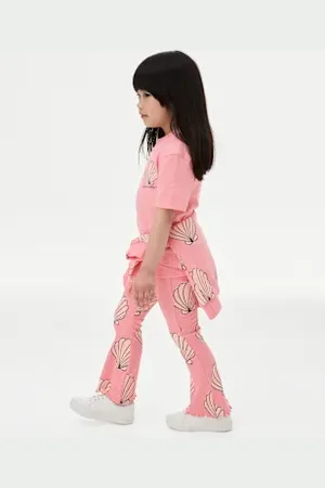 Marks & Spencer Girls Cotton Rich Shell Print Kick Flare Leggings (2-8 Yrs)