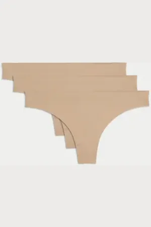 BODY BY M&S Womens 3pk No VPL Thongs