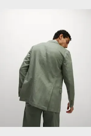 Marks & Spencer Mens Tailored Fit Cotton Rich Laundered Jacket
