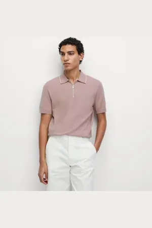 Marks & Spencer Mens Cotton Rich Half Zip Knitted Polo Shirt