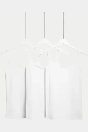 Marks & Spencer Womens 3pk Cotton Rich Strappy Vests