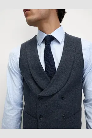 Marks & Spencer Mens Wool Rich Tweed Double Breasted Waistcoat