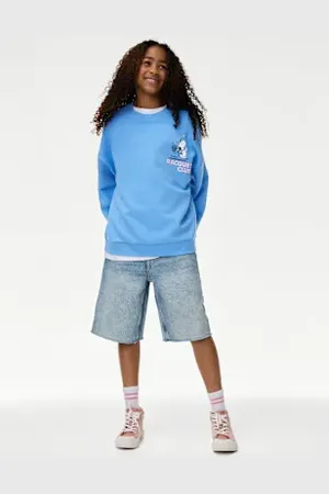 Marks & Spencer Girls Cotton Rich Snoopy™ Sweatshirt (6-16 Yrs)
