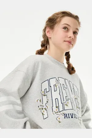 Marks & Spencer Girls Cotton Rich French Riviera Sweatshirt (6-16 Yrs)