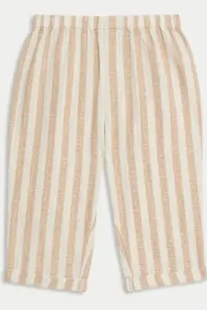Marks & Spencer Boys Cotton Rich Striped Trousers (0-3 Yrs)