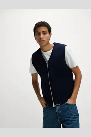 Marks & Spencer Mens Padded Cotton Rich Canvas Gilet