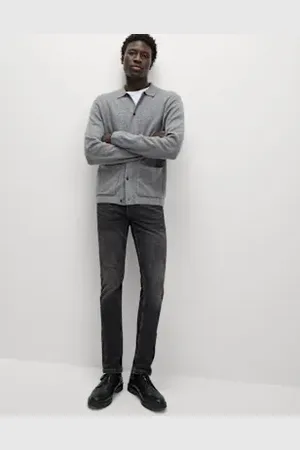 Marks & Spencer Mens Slim Fit Vintage Wash Crosshatch Jeans