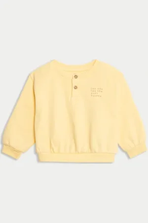 Marks & Spencer Boys Cotton Rich Garment Dye Sweatshirt (0-3 Yrs)