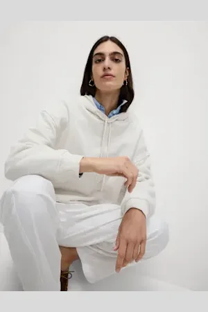 Marks & Spencer Womens Pure Cotton Ribbed Cropped Hoodie