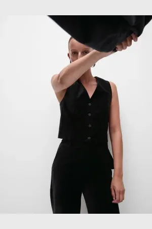 Marks & Spencer Womens Cotton Rich Tailored Waistcoat