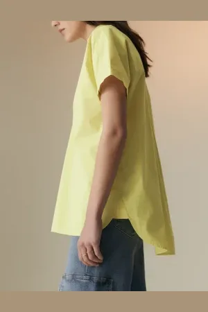Per Una Womens Pure Cotton Oversized Collared Lace Detail Blouse