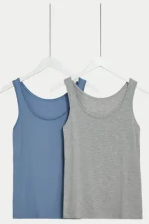 BODY BY M&S Womens 2pk Flexifit™ Modal Rich Vests