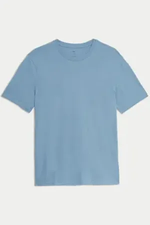 Marks & Spencer Mens Slim Fit Pure Cotton Crew Neck T-Shirt