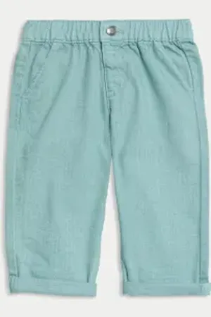 Marks & Spencer Boys Pure Cotton Elasticated Waist Trousers (0-3 Yrs)