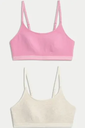 Marks & Spencer Womens 2pk Cotton First Bra Crop Tops