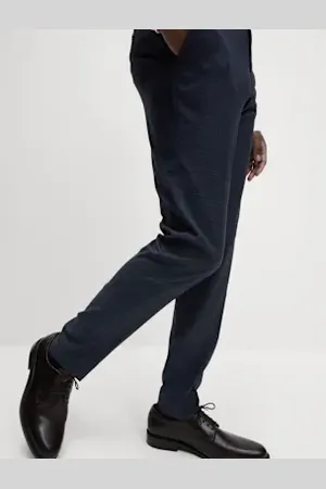 Marks & Spencer Mens Slim Fit Check Stretch Suit Trousers