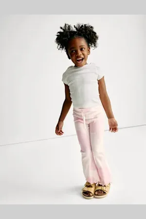 Marks & Spencer Girls Cotton Rich Heart Print Flared Leggings (2-8 Yrs)