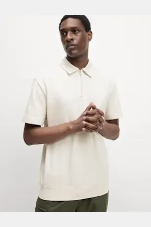 Marks & Spencer Mens Oversized Fit Cotton Rich Textured Polo Shirt