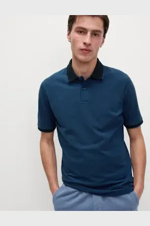 Marks & Spencer Mens The Ultimate Tipped Pique Polo Shirt