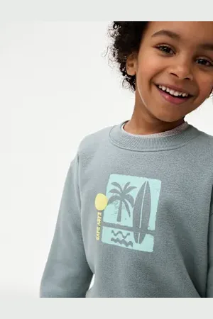 Marks & Spencer Boys Cotton Rich Graphic Sweatshirt (2-8 Yrs)