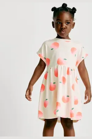 Marks & Spencer Girls Cotton Rich Printed T-Shirt Dress (2-8 Yrs)