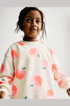 Marks & Spencer Girls Cotton Rich Peach Sweatshirt (2-8 Yrs)