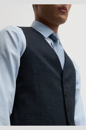 Marks & Spencer Mens Shadow Check Waistcoat