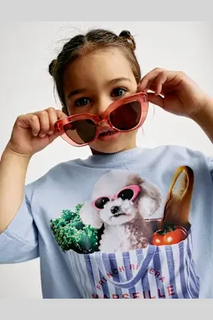 Marks & Spencer Girls Pure Cotton Dog T-Shirt (2-8 Yrs)