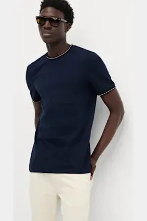 Marks & Spencer Mens Pure Cotton Textured T-Shirt