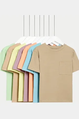 Marks & Spencer Boys 7pk Pure Cotton T-Shirts (2-8 Yrs)