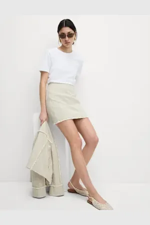 Marks & Spencer Womens Pure Cotton Frayed Seam Mini Skirt